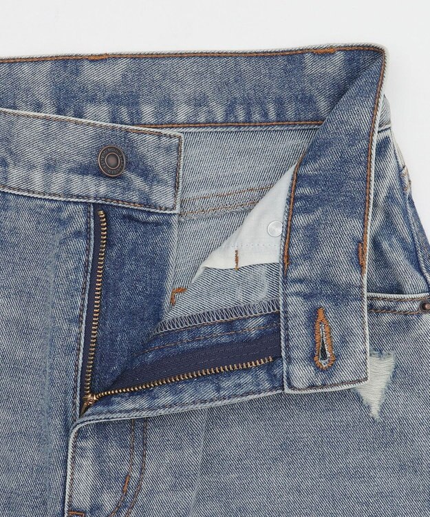 WEGO ダメージフレアデニムパンツ デニム中濃加工色