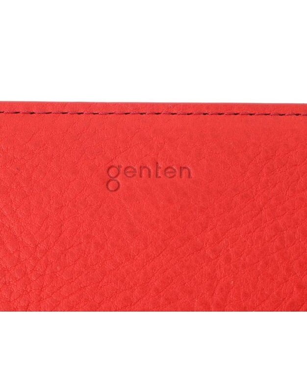 genten ミネルヴァ2 二つ折り財布内Lファスナー アカ