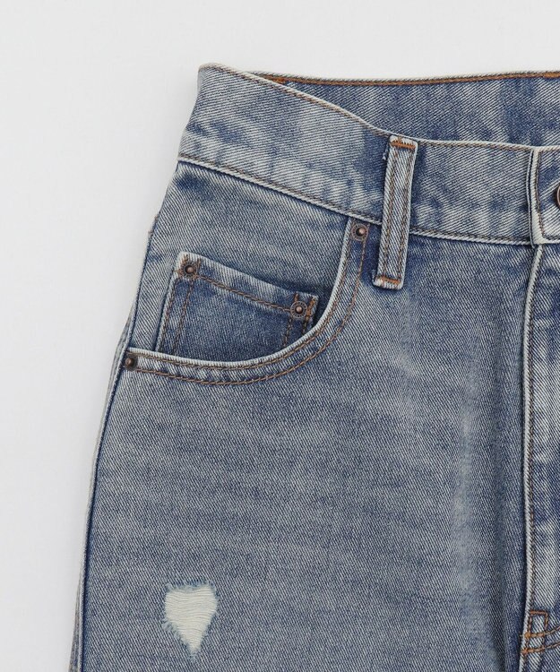 WEGO ダメージフレアデニムパンツ デニム中濃加工色