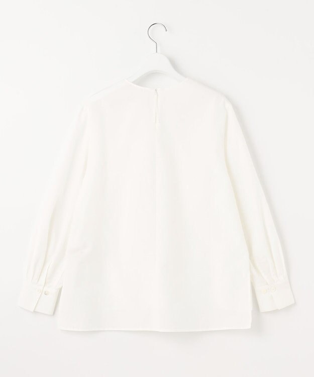 自由区 【XSサイズ～/洗える】シルクコットンブロードⅡ プルオーバーブラウス アイボリー系