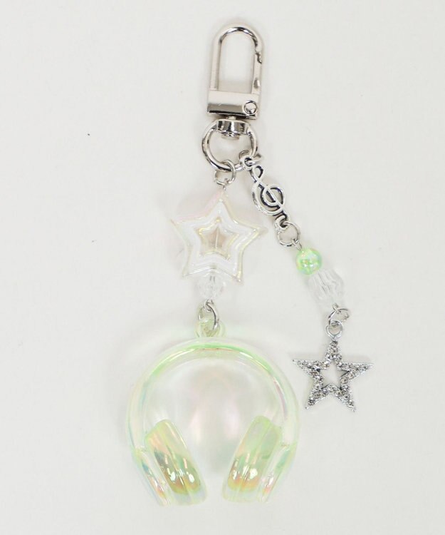 WEGO オーロラクリアヘッドホンキーホルダー グリーン