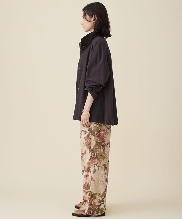 自由区 コットンリネンウェザーライト コート ブラウン