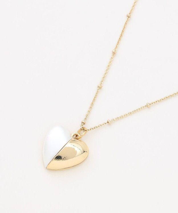 組曲 ハーフパールハート ネックレス ゴールド系
