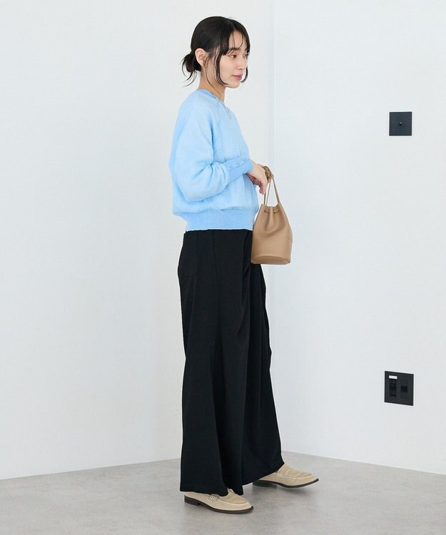 CRAFT STANDARD BOUTIQUE フロントタックドレープワイドパンツ Black