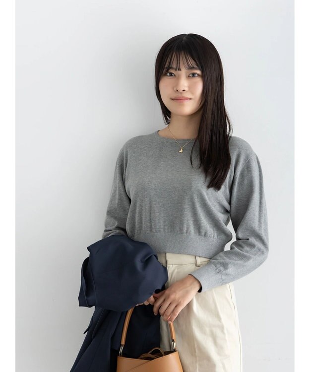 Te chichi コンパクトクルーネックニット【AOYAMA FASHION ASSOCIATION × Te chichi】 グレー