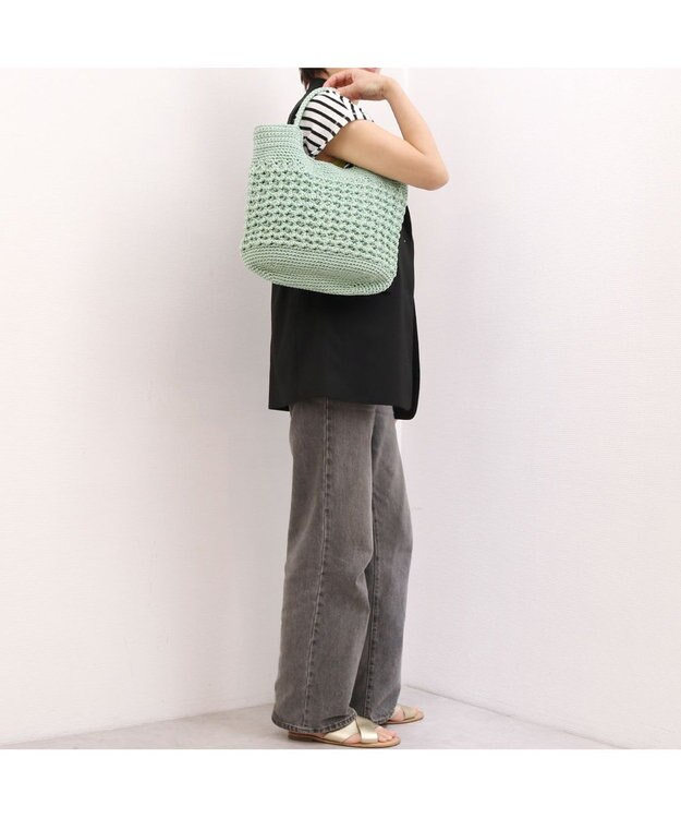 UNBILLION カシュカシュ cachecache / 柄編みベーシックトート グリーン