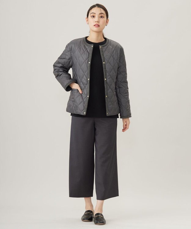 J.PRESS LADIES L 【WEB限定カラーあり・洗える】コンパクトタフタキルティング ブルゾン スレート系