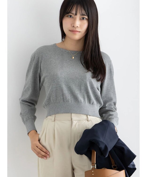 Te chichi コンパクトクルーネックニット【AOYAMA FASHION ASSOCIATION × Te chichi】 グレー