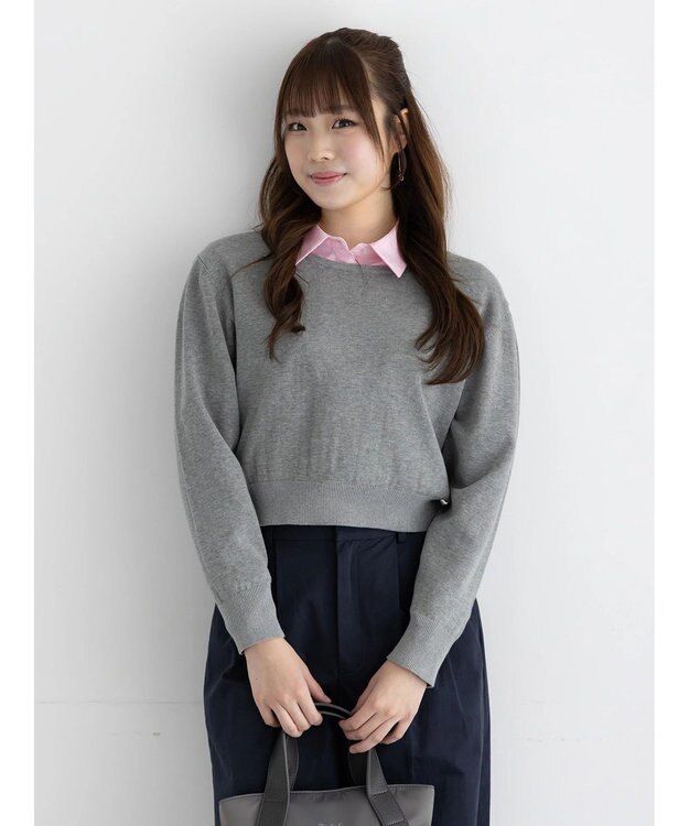 Te chichi コンパクトクルーネックニット【AOYAMA FASHION ASSOCIATION × Te chichi】 グレー