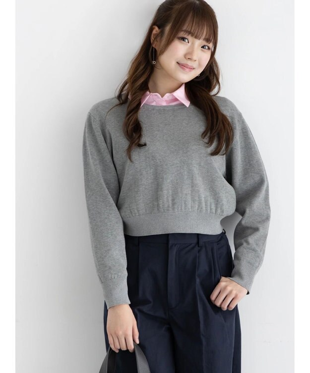 Te chichi コンパクトクルーネックニット【AOYAMA FASHION ASSOCIATION × Te chichi】 グレー