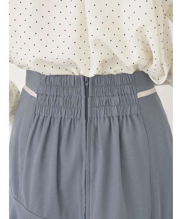 earth music&ecology パイピングフリルティアードスカート Gray