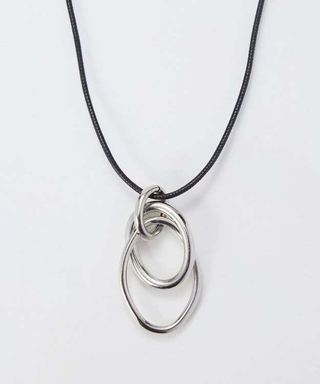 Phoebe 【限定セット】アーバンクロストップコードネックレス×ワンタッチワイドフープミニピアス シルバー