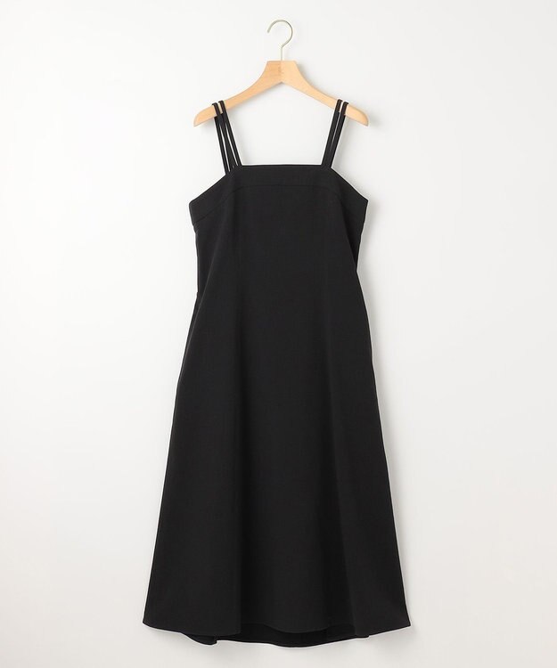 組曲 L 【肩ひも調整可】ドビーピケ キャミワンピース ブラック系