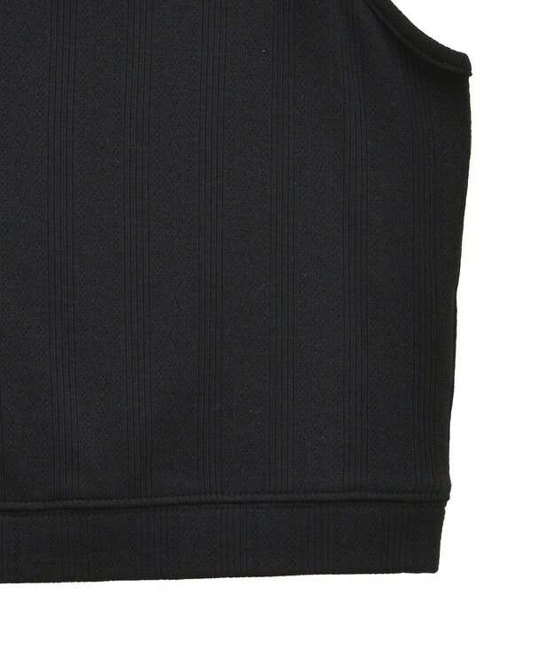 earth music&ecology ダブルストラップパターンメッシュキャミソール Black