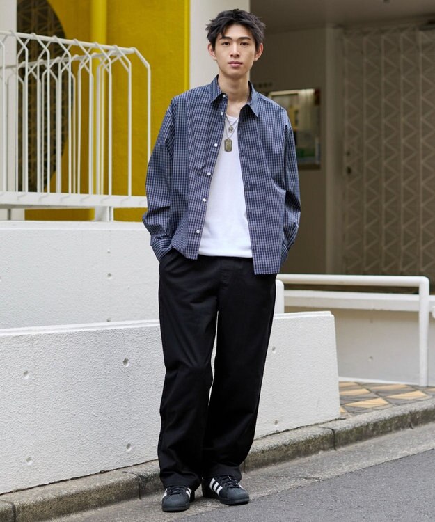 WEGO 【ユニセックス着用ITEM/XSSMLサイズ展開/ウエストゴム】ユルフィットコットンイージーパンツ ブラック