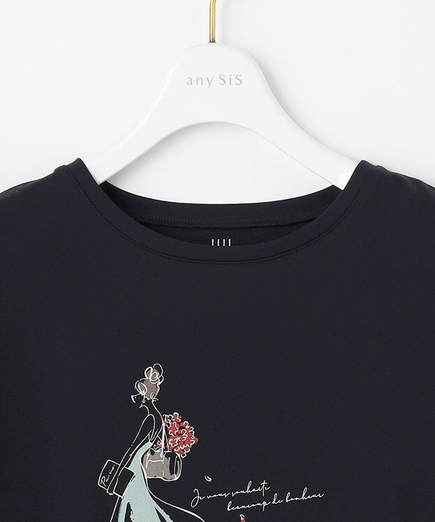 ANY SIS 【JIJI × any SiS】イラスト Tシャツ ネイビー