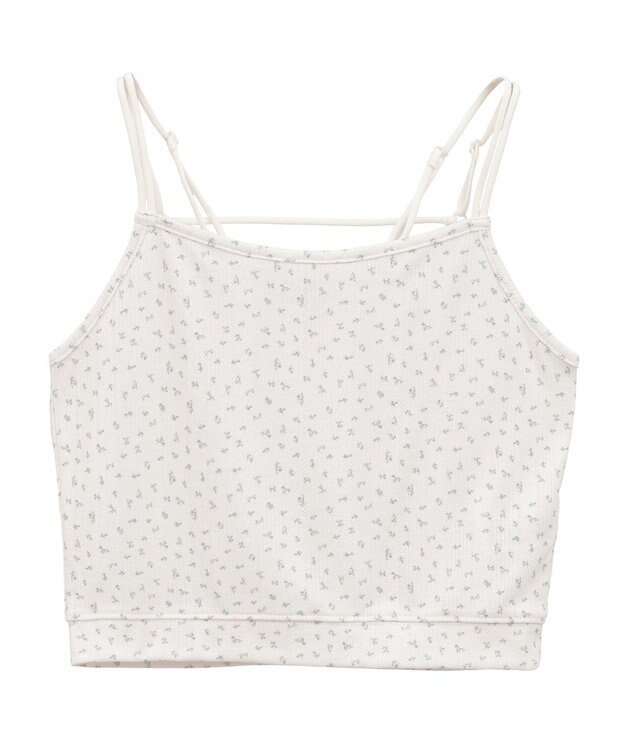 earth music&ecology ダブルストラップパターンメッシュキャミソール Flower