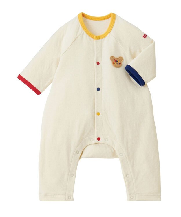 MIKI HOUSE HOT BISCUITS 【60-80cm】 接結天竺 カバーオール アイボリー