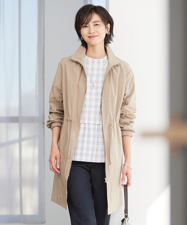 J.PRESS LADIES L 【洗える・撥水】マイクロタフタ ロング コート ブラウン系