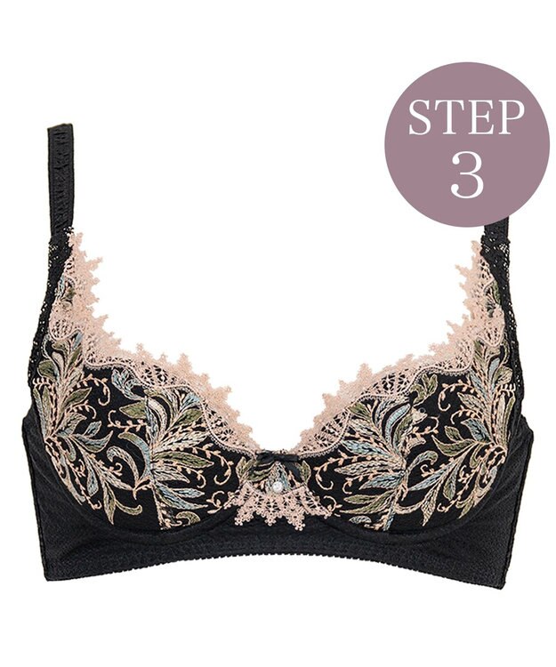 BRADELIS New York 【BRADELIS New York / 育乳STEP3 持ち上げる】ヴィオラステップ3ブラ23A1 美胸 谷間メイクする補正ブラ ブラック