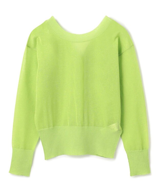 BEIGE， 【洗える・Oggi 7月号掲載】LUPINUS / 前後2WAYシアーニットカーディガン Lime