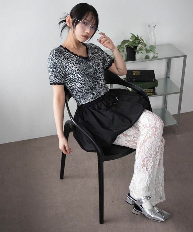 WEGO レオパードレースちびT グレー