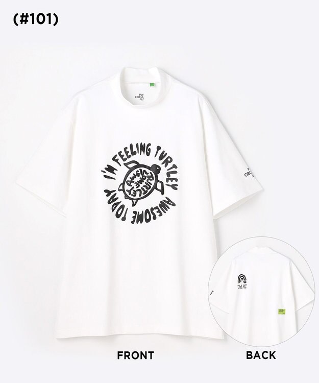 PW CIRCULUS 【MEN】POP＆WIT グラフィックモックネックT ゴルフ ホワイト系1