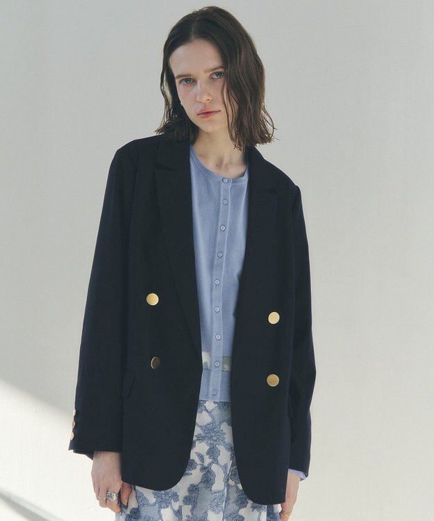 YECCA VECCA 金釦テーラードジャケット Navy