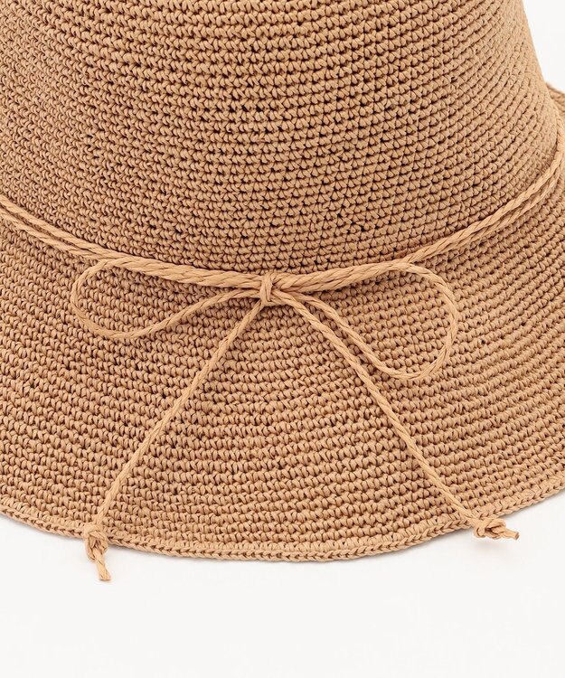 ANY ラフィア風ペーパーハット ブラウン