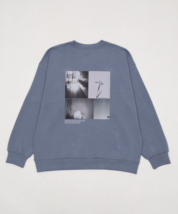 WEGO 【ユニセックス着用ITEM】アクセ付きフォトグラフィックプルオーバー サックス