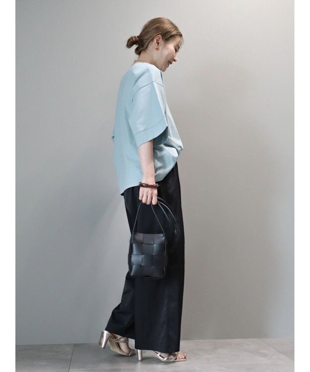 AMERICAN HOLIC 接触冷感ＳＺ５分袖カットプルオーバー Sax