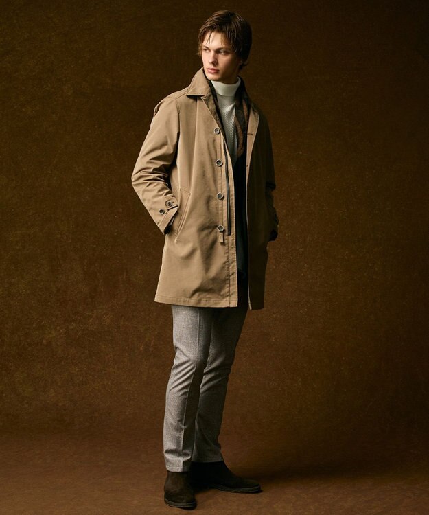 JOSEPH ABBOUD 【ストレッチ/ウエストも伸びる】ウールライクフランネルジャージーパンツ ライトグレー系