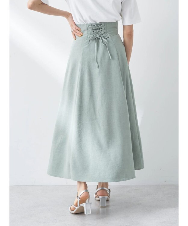 earth music&ecology バックレースアップスカート Mint Green