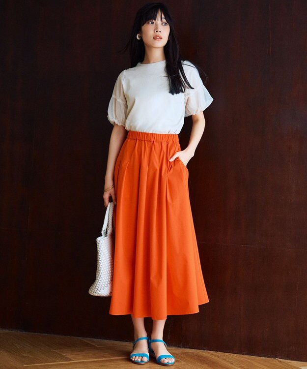 組曲 【人気につき新色追加！】チュールスリーブ カットソー ベージュ系