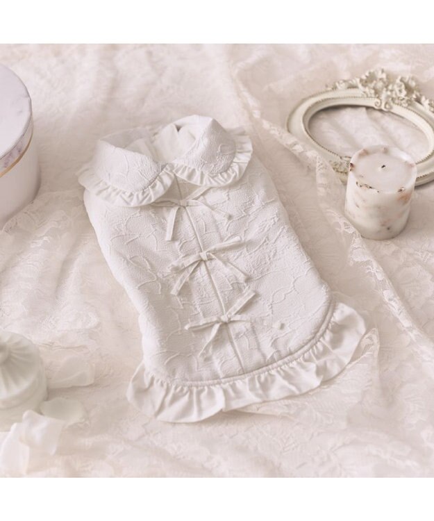 PET PARADISE cherircouture ジャガードコート 小型犬 ホワイト
