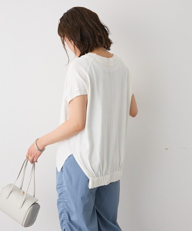 CRAFT STANDARD BOUTIQUE バックギャザーＶネックニットベスト White