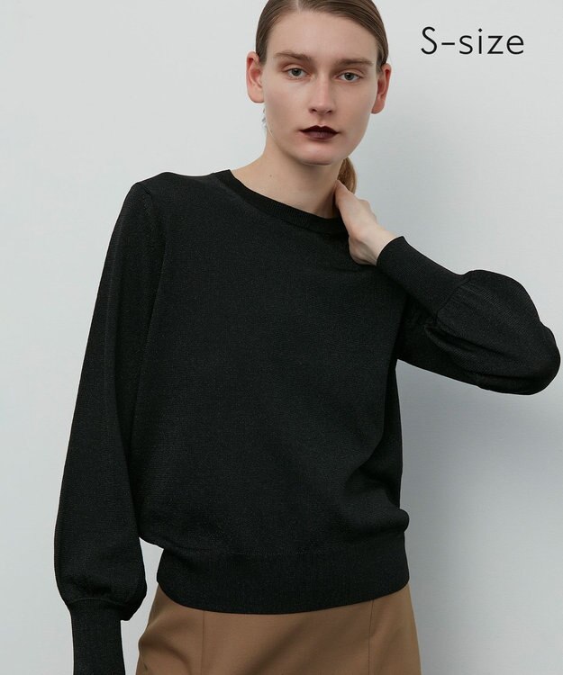 BEIGE， 【S-size】JUSSIEU / ラメ プルオーバーニット Black