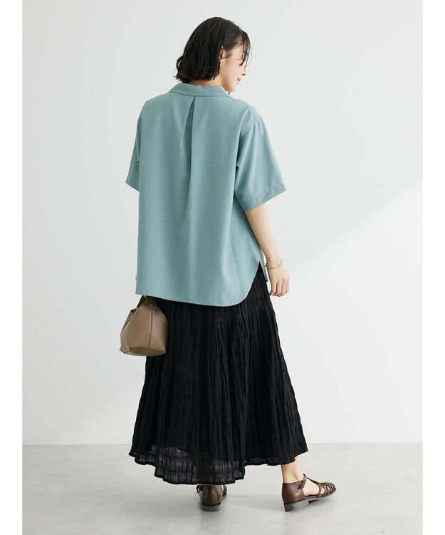 Green Parks 速乾開襟シャツ Blue Green