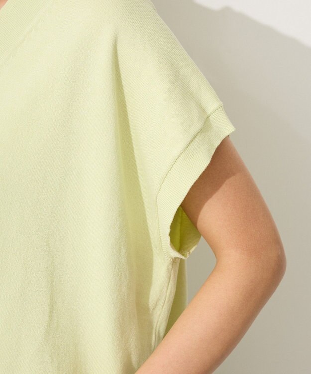 CRAFT STANDARD BOUTIQUE バックギャザーＶネックニットベスト Light Yellow