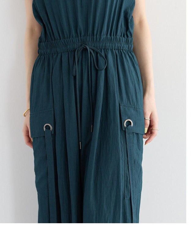 YECCA VECCA 【UVカット/遮熱/接触冷感】COOLカーゴキャミワンピース Blue Green