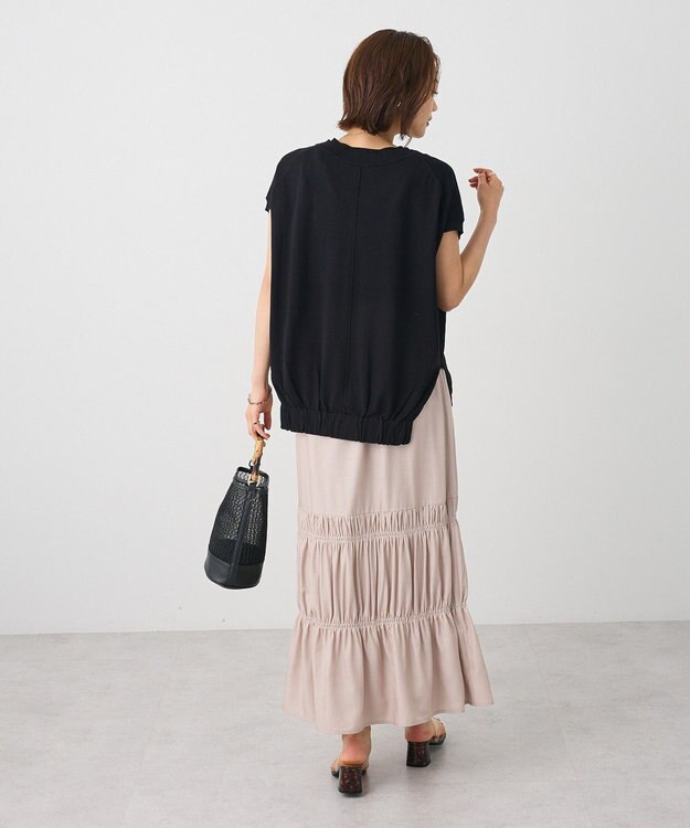 CRAFT STANDARD BOUTIQUE バックギャザーＶネックニットベスト Black