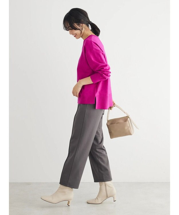 Green Parks もちやわ　Ｖネック前後差プルオーバー Pink