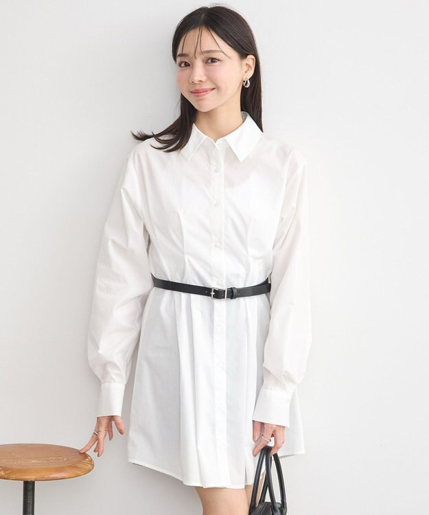 earth music&ecology ウエストタックシャツミニワンピース Off White