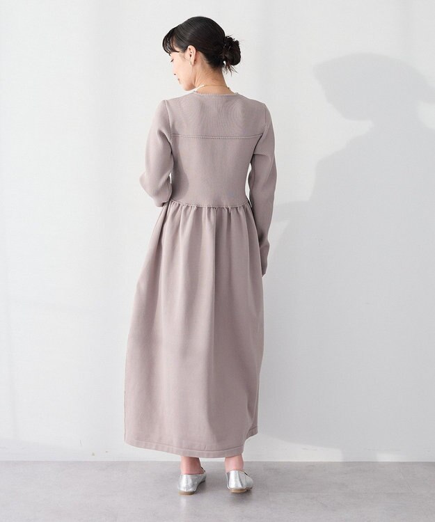 CRAFT STANDARD BOUTIQUE ＜セレモニー／ハレの日＞スポンディッシュニットワンピース Light Gray