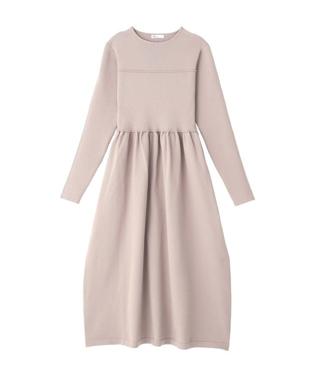CRAFT STANDARD BOUTIQUE ＜セレモニー／ハレの日＞スポンディッシュニットワンピース Light Gray