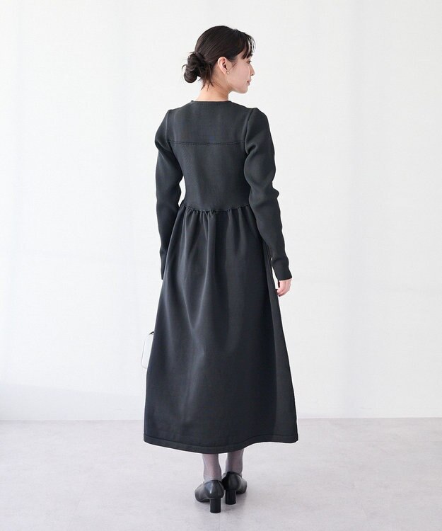 CRAFT STANDARD BOUTIQUE ＜セレモニー／ハレの日＞スポンディッシュニットワンピース Charcoal Gray