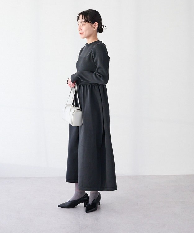 CRAFT STANDARD BOUTIQUE ＜セレモニー／ハレの日＞スポンディッシュニットワンピース Charcoal Gray