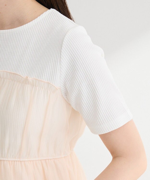 Green Parks オーガンジービスチェドッキング半袖プルオーハ Beige