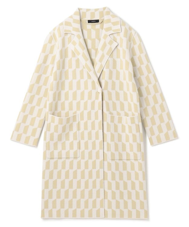 JOSEPH アルコーブ　インターシャ　ニットコート Pale Olive/Ivory