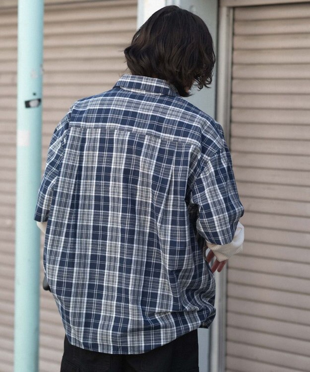 WEGO 【ユニセックス着用ITEM】アンサンブルチェックシャツ（LS） ブルーチェック1